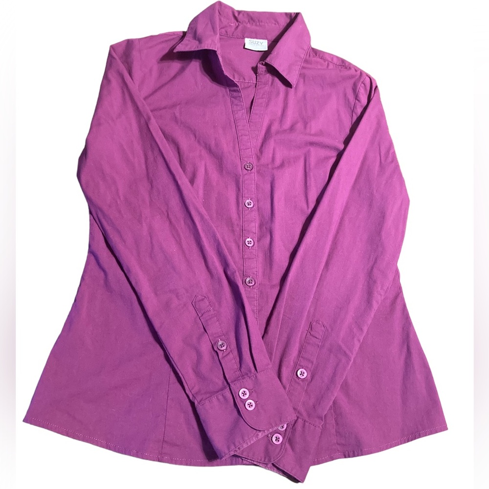 Suzy Shier Purple Button Down Shirt Women’s Medium